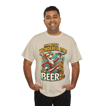 Funny Christmas Beer T-Shirt for Men, The Most Wonderful Time for a Beer