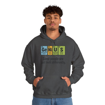 Funny Mens Genius Hoodie, Periodic Table Nerd Sweatshirt, Smart Science Pullover Gift for Him, Science Lover Apparel, Funny Hoodie