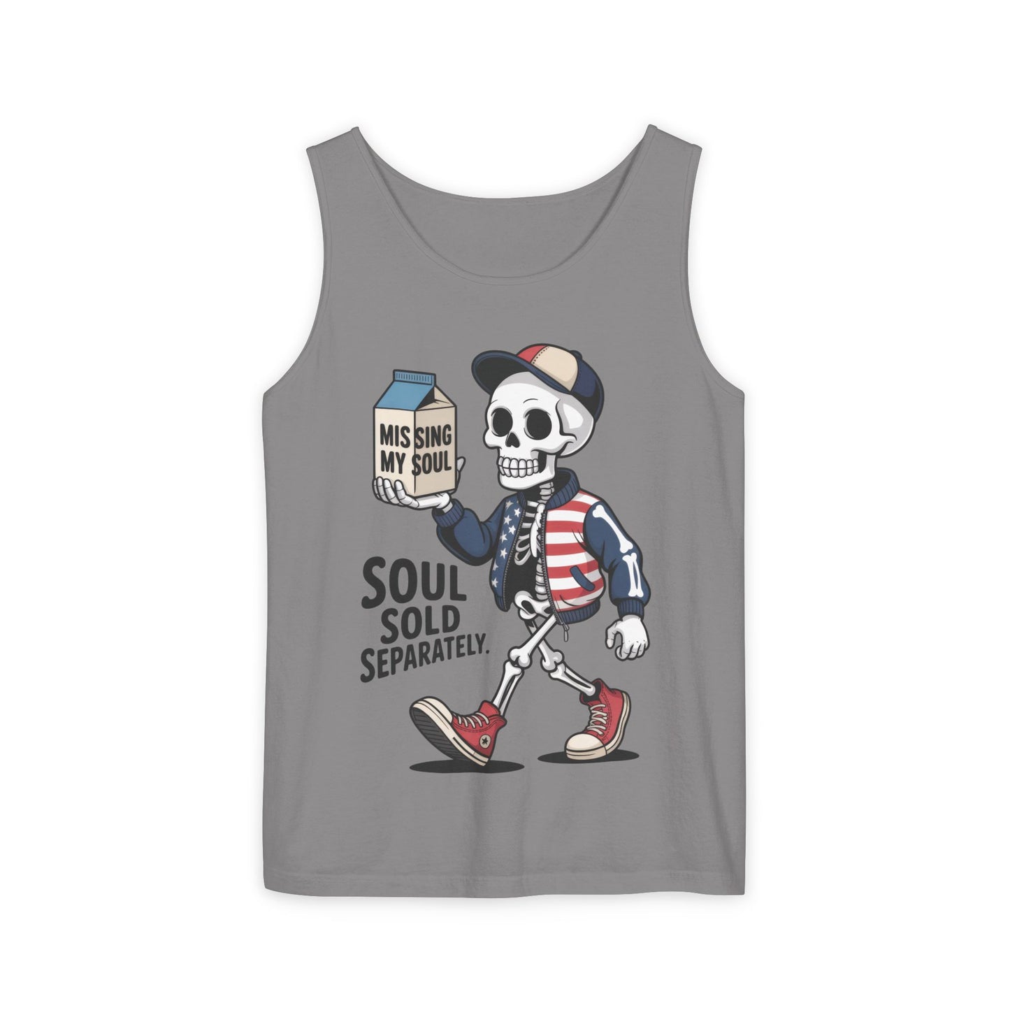 Funny Skeleton Tank Top, Soul Sold Separately Muscle Tee, Missing My Soul Graphic Shirt, Gothic Streetwear Workout Top