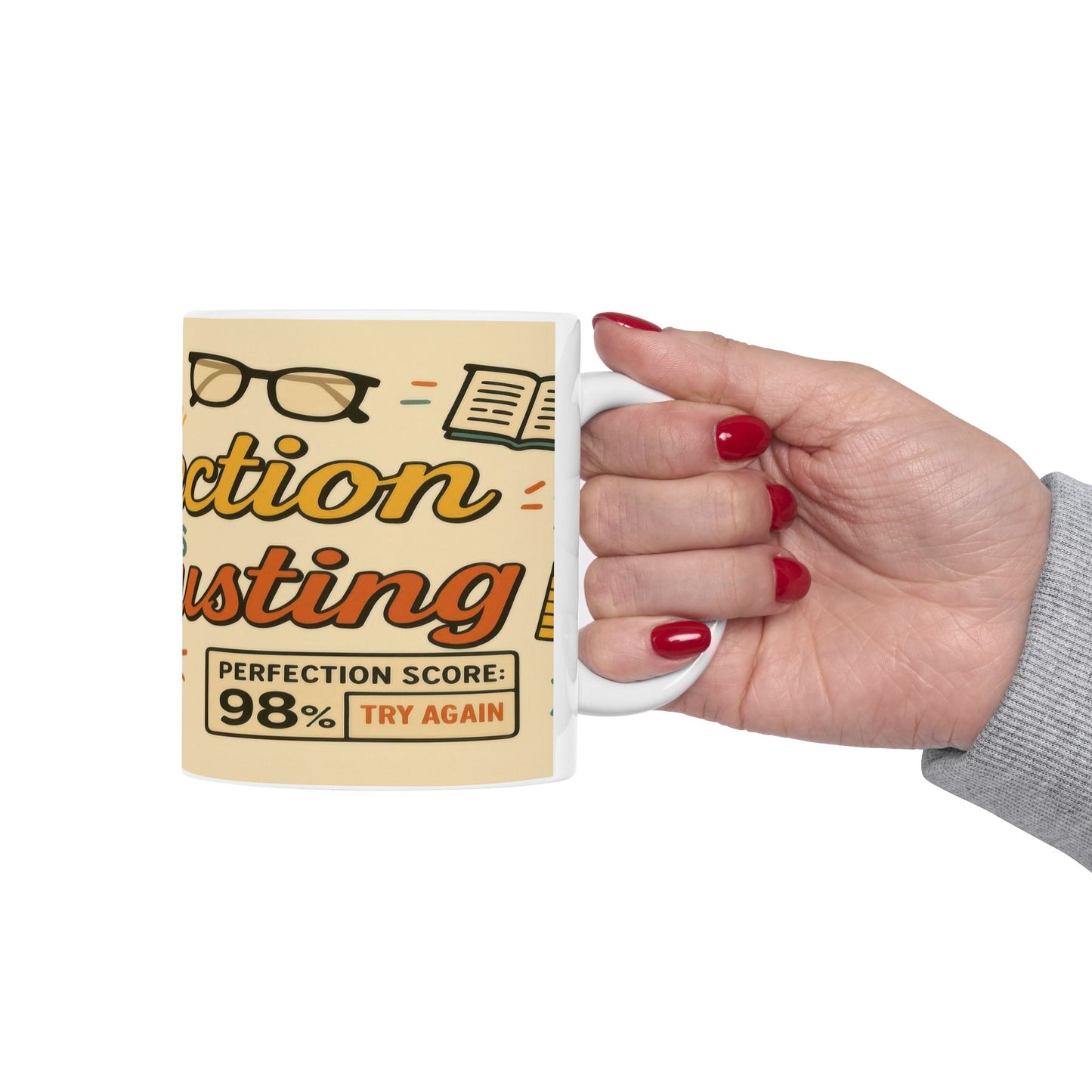 Perfection is Exhausting Mug | Funny Coffee Cup, Ideal Gift for Students, Stress Relief, Home Office, Gifts for Graduates