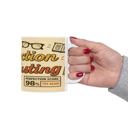 Perfection is Exhausting Mug | Funny Coffee Cup, Ideal Gift for Students, Stress Relief, Home Office, Gifts for Graduates