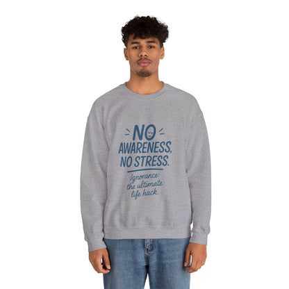 Funny Mens Mindful Crewneck Sweatshirt, Cozy Sweatshirt, Awareness Sweatshirt, Casual Style Gift, Perfect for Self-Care Days