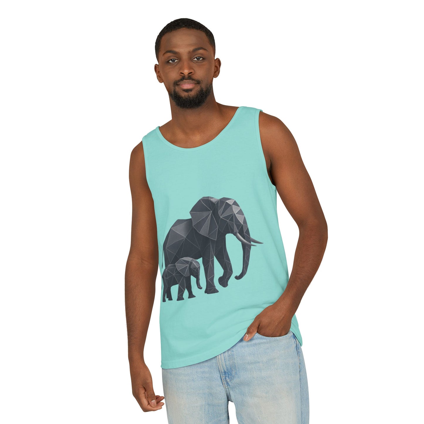 Elephant Family Unisex Tank Top, Animal Lover Gift, Casual Wear, Summer Essentials, Eco-Friendly Apparel, Wildlife Shirt