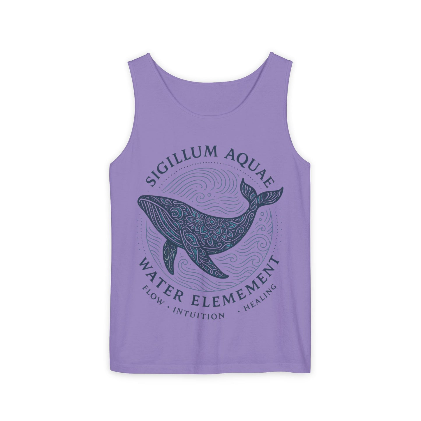 Water Element Whale Tank Top, Sigillum Aquae Symbol, Spiritual Ocean Totem Tee, Nature Energy Tee, Beachwear, Mindfulness Fashion
