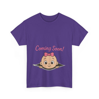 Coming Soon Maternity T-Shirt, Cute Baby Girl Pregnancy Announcement Shirt, Expecting Mom Gift, Gender Reveal Tee, Baby Shower Gift