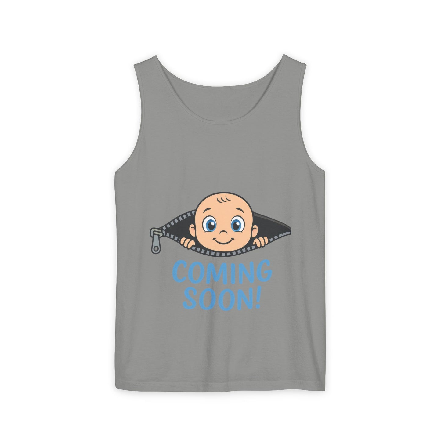 Coming Soon Maternity Tank Top, Cute Baby Boy Pregnancy Announcement Tee, Funny Expecting Mom Gift, Gender Reveal Tee, Baby Shower Top
