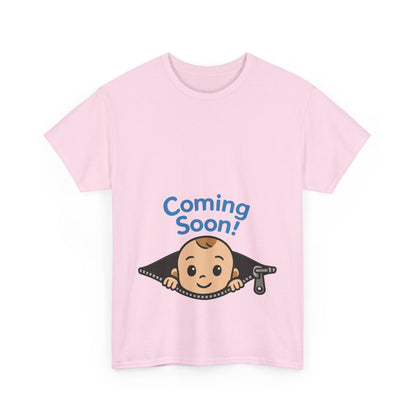 Coming Soon Maternity Tee, Cute Baby Boy Pregnancy Announcement Tee, Funny Expecting Mom Gift, Gender Reveal Tee, Baby Shower Top