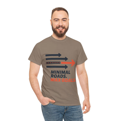 Minimal Roads Max Goals Motivational Mens T-Shirt, Urban Style Graphic Tee