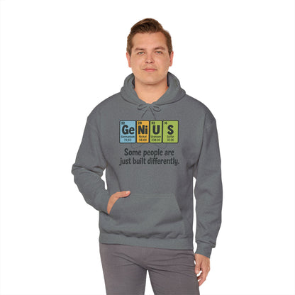 Funny Mens Genius Hoodie, Periodic Table Nerd Sweatshirt, Smart Science Pullover Gift for Him, Science Lover Apparel, Funny Hoodie