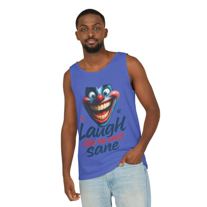 Laugh Out Loud Unisex Tank Top, Funny Graphic Top, Humor Shirt, Summer Apparel, Gift for Clowns, Party Wear
