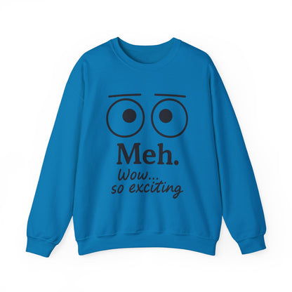 Meh Sweatshirt, Womens Funny Crewneck, Casual Gift for Friends, Comfy Everyday Wear, Sarcastic Apparel, Relaxed Style Clothing