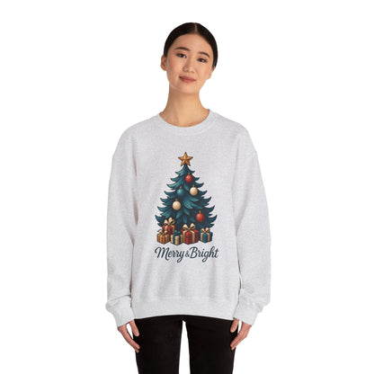 Merry Bright Christmas Sweatshirt, Cozy Holiday Pullover