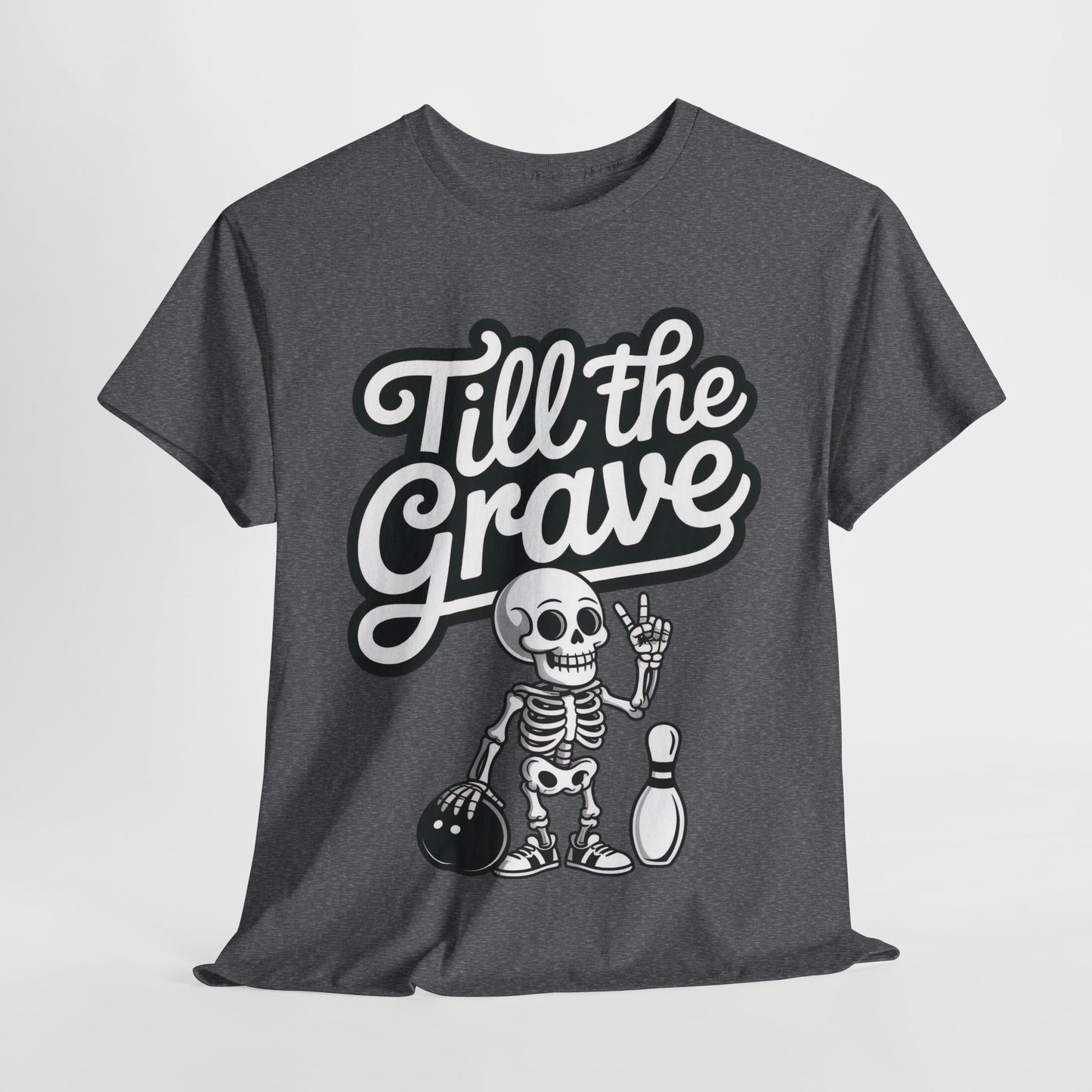 Funny Skeleton Bowling Womens Tee, Till the Grave, Funny Shirt, Halloween Gift, Skull Graphic, Casual Wear, Sporty Style