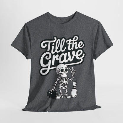 Funny Skeleton Bowling Womens Tee, Till the Grave, Funny Shirt, Halloween Gift, Skull Graphic, Casual Wear, Sporty Style