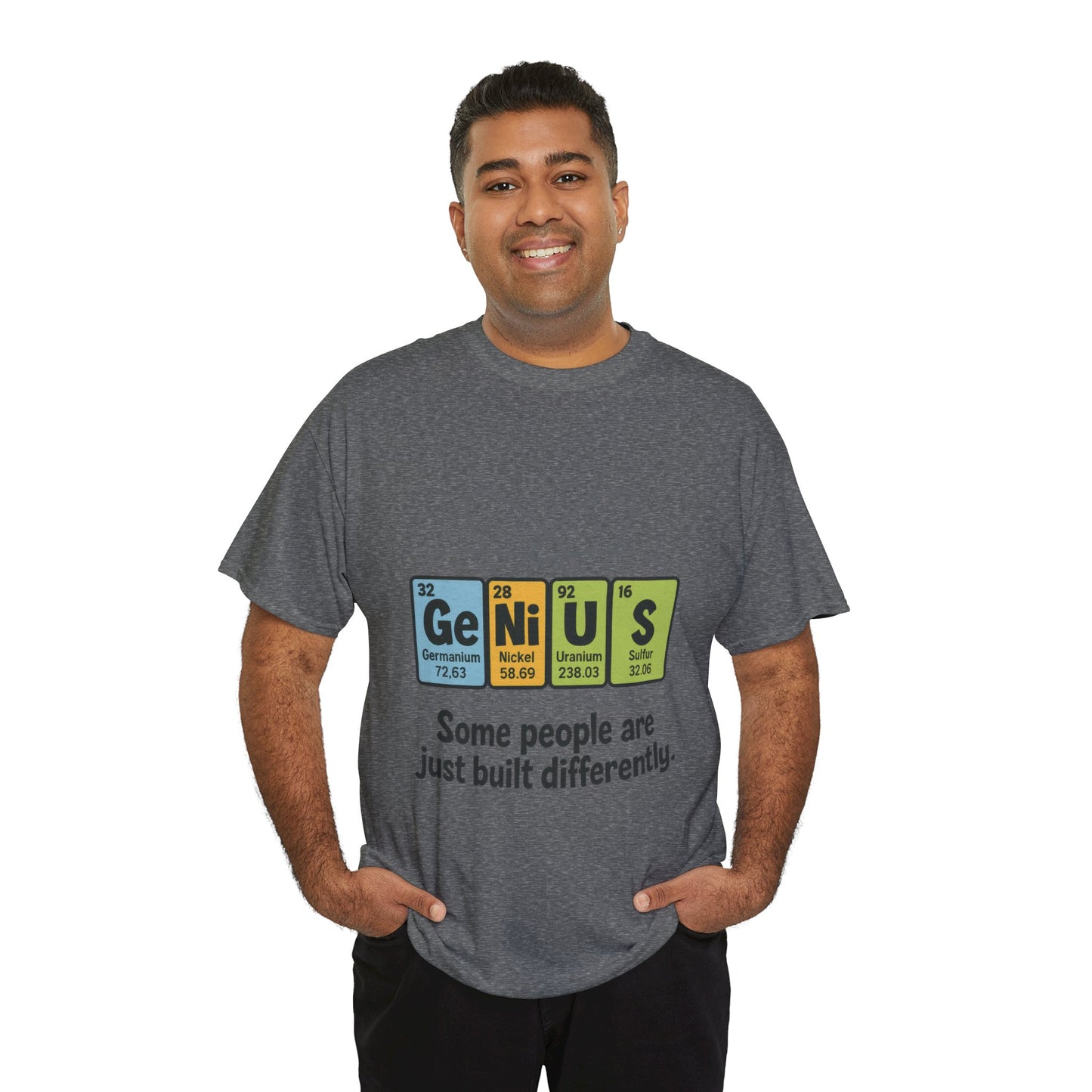 Funny Mens Genius T-Shirt, Periodic Table Nerd Shirt, Science Humor Tee for Smart Guys, Perfect Gift for Science Lovers