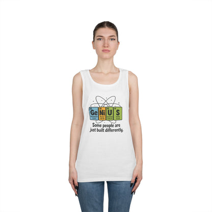 Funny Mens Genius Tank Top, Nerdy Humor Shirt, Periodic Table Shirt, Science Humor Tank, A Funny Gift for Science Lovers, Teachers