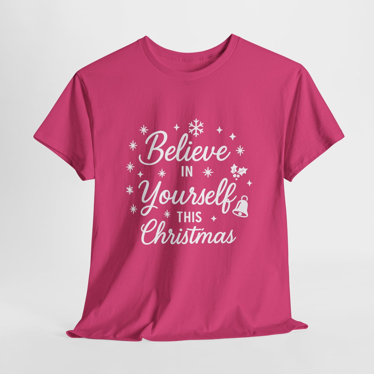 Women's Believe in the Magic Christmas Shirt, Santa Hat Holiday Tee for Women