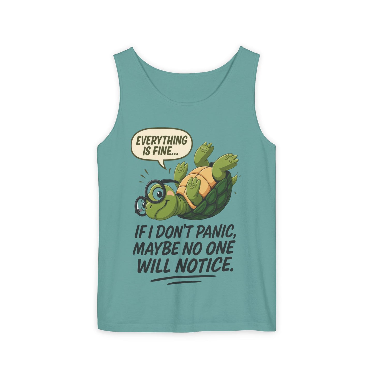Mens Funny Turtle Graphic Tank Top, Summer Apparel, Gift for Animal Lovers, Beach Day Essentials, Mens Casual Wear, Relaxed Vibes
