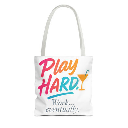 Play Hard Tote Bag - Fun, Stylish, Tote for Work & Play, Summer, Gift, Beach Bag, Everyday Carry, Beach Weekender Bag, large canvas bag