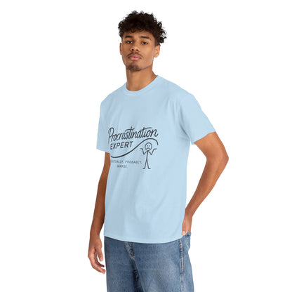 Procrastination Expert Men's Tee, Funny Shirt for Slackers, Gift for Students, Men's Comfortable Casual Wear, Laughs for Every Occasion