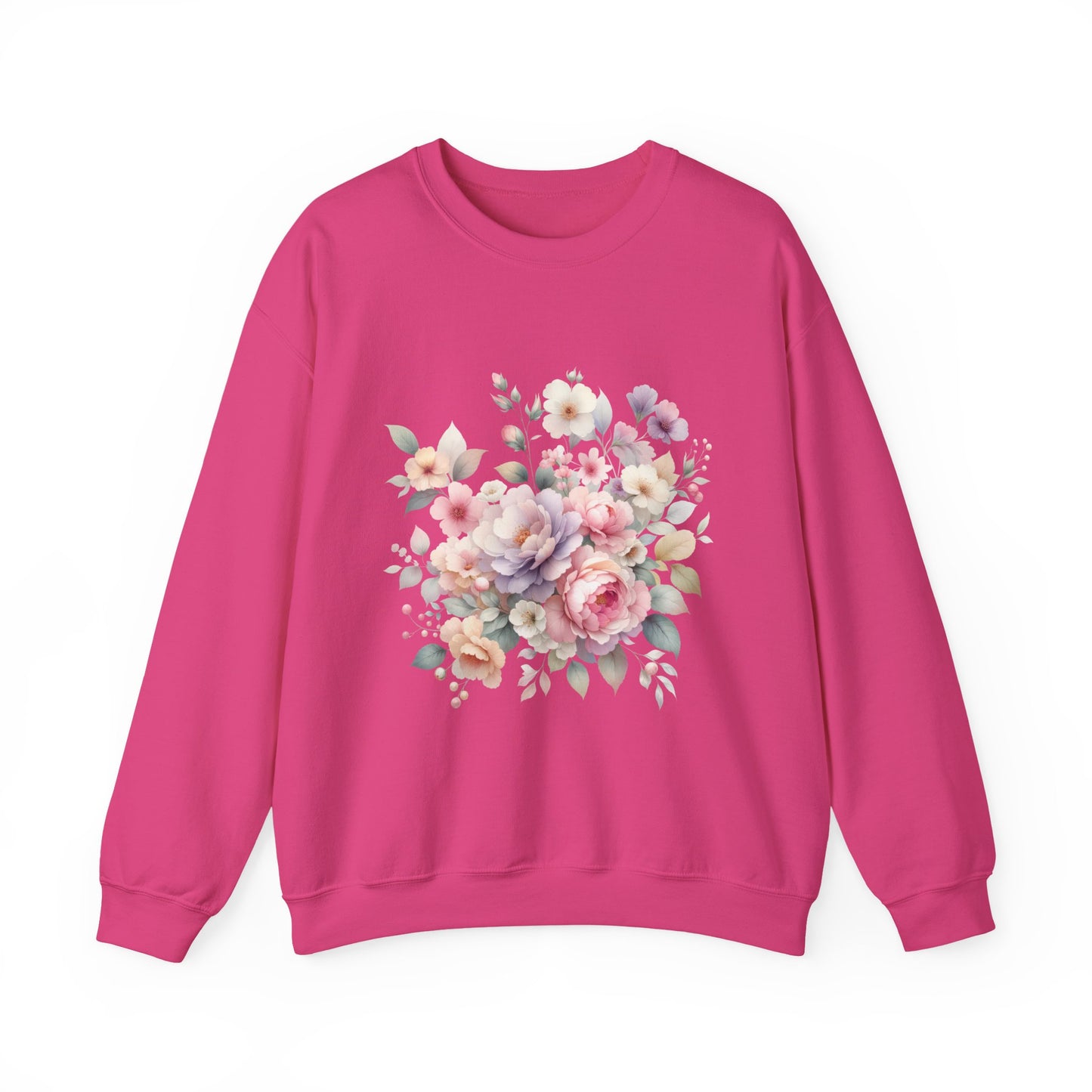 Floral Crewneck Sweatshirt, Cozy Floral Sweatshirt for Spring, Gift for Her, Women's Floral Top, Pastel Floral Sweatshirt