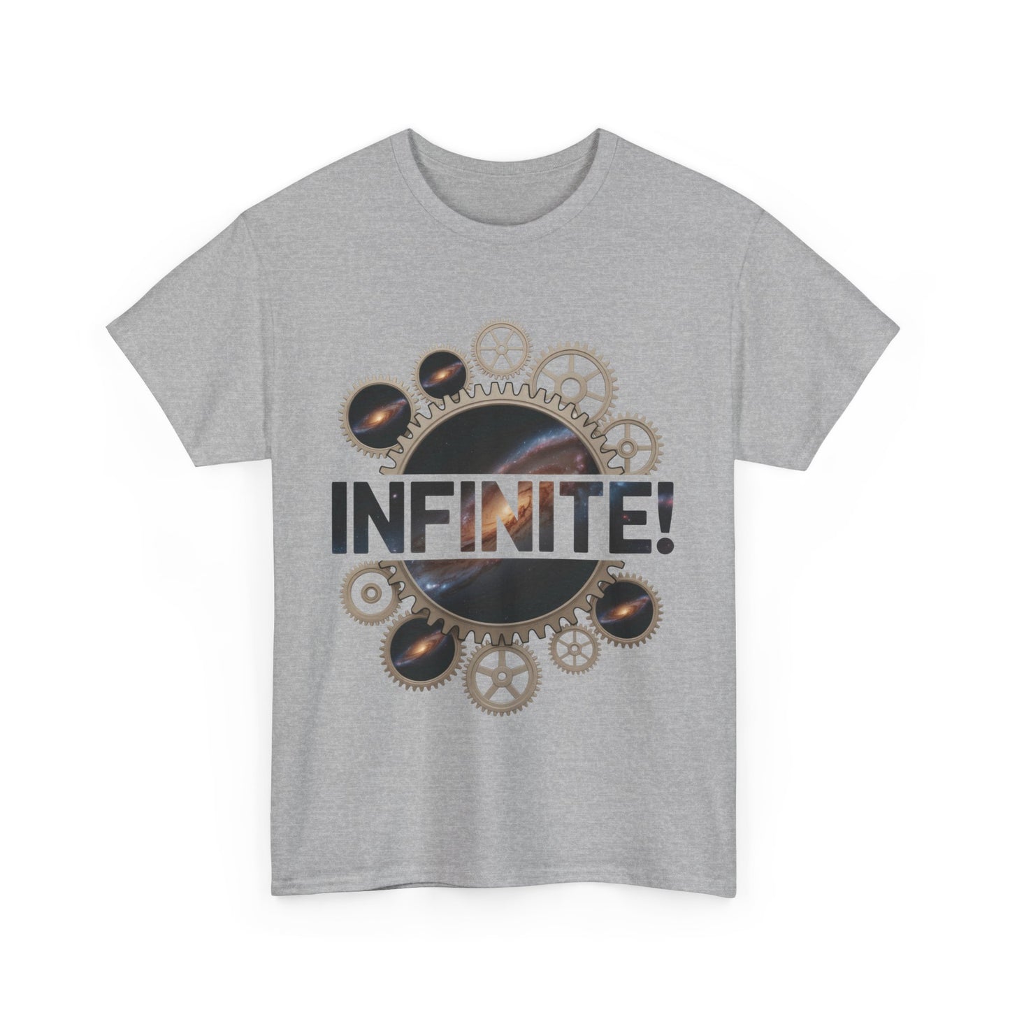 Steampunk Space Gears T-Shirt, Unisex Infinite Universe Graphic Tee, Cosmic Mechanical Design Tee for Sci-Fi & Engineering Lovers