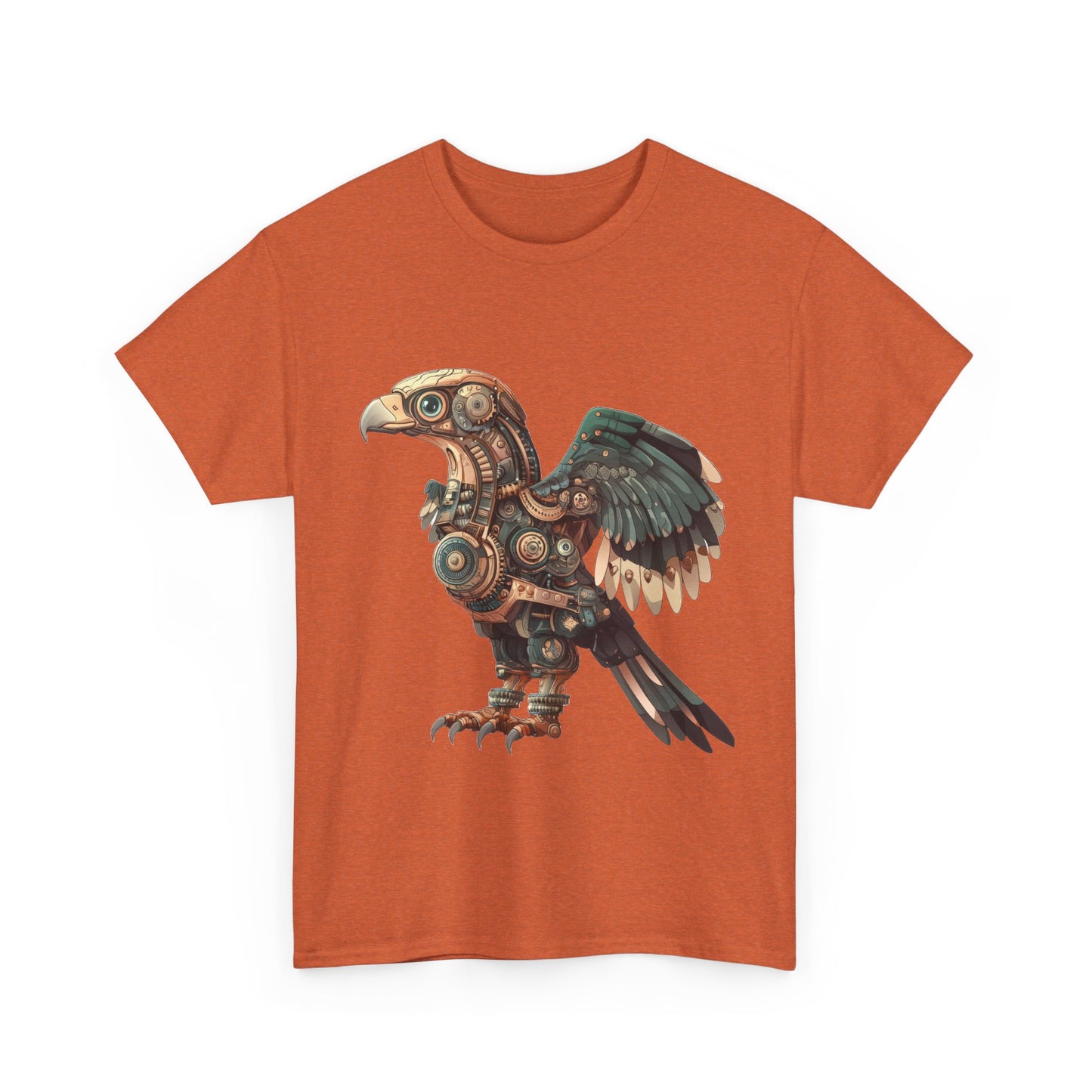 Steampunk Eagle Mens Tee, Cotton Tee with Mechanical Bird Design, Vintage Graphic Shirt, Gift for Bird Lovers, Unique Art Apparel