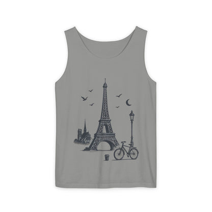 Parisian Dreams Tank Top, Unisex Summer Wear, Graphic Tee, Travel Inspired Apparel, Vacation Outfit, Casual Tank for All Occasions