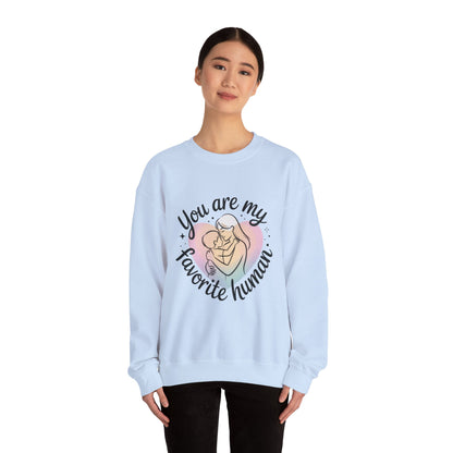 You Are My Favorite Human Mom Sweatshirt, Cute Pastel Heavy Blend Crewneck for Mothers Day, Cozy Gift for Moms, Mothers Day Gift