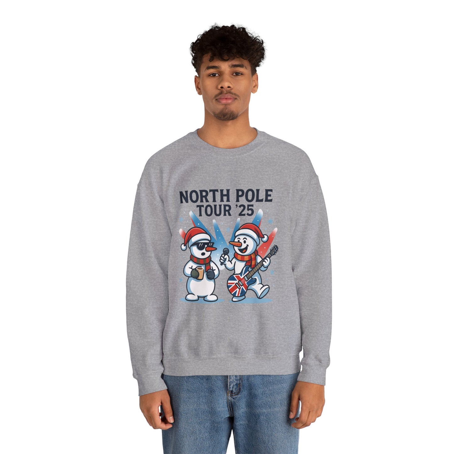 North Pole Tour 25 Men's Christmas Sweatshirt, Funny Rock Band Holiday Jumper