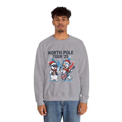 North Pole Tour 25 Men's Christmas Sweatshirt, Funny Rock Band Holiday Jumper