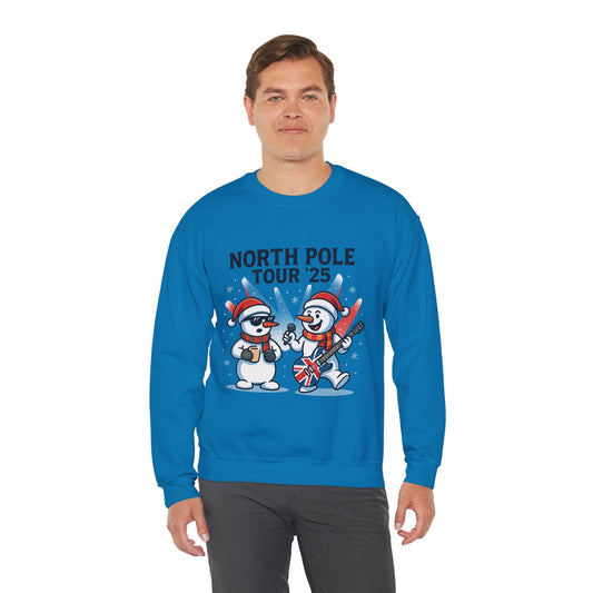 North Pole Tour 25 Men's Christmas Sweatshirt, Funny Rock Band Holiday Jumper