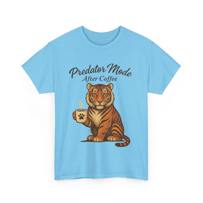 Predator Mode After Coffee Tiger Shirt, Funny Coffee Lover Tee, Mens Caffeine Graphic Tee, Morning Motivation Tiger Shirt,Coffee Addict Gift