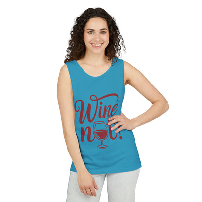 Unisex Garment Tank Top, Wine Not? Tank Top - Perfect for Summer Parties, Wine Lovers, Gifts, Casual Wear, or Vacations