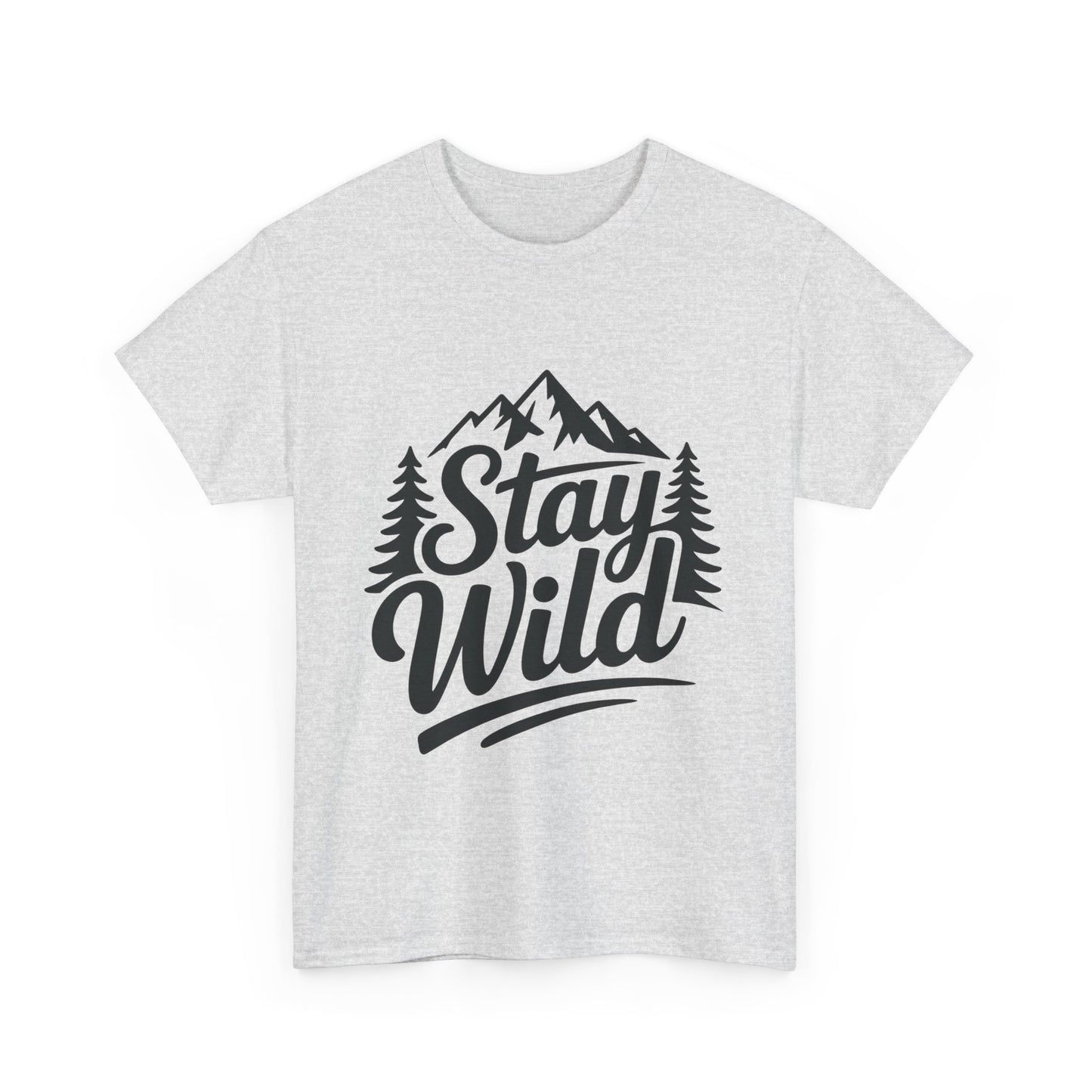 Stay Wild Adventure Tee, Unisex Heavy Cotton Tee for Nature Lovers, Camping, Hiking, Gifts for Outdoorsy Friends, Nature Graphic Tee