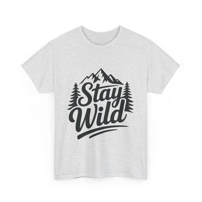 Stay Wild Adventure Tee, Unisex Heavy Cotton Tee for Nature Lovers, Camping, Hiking, Gifts for Outdoorsy Friends, Nature Graphic Tee