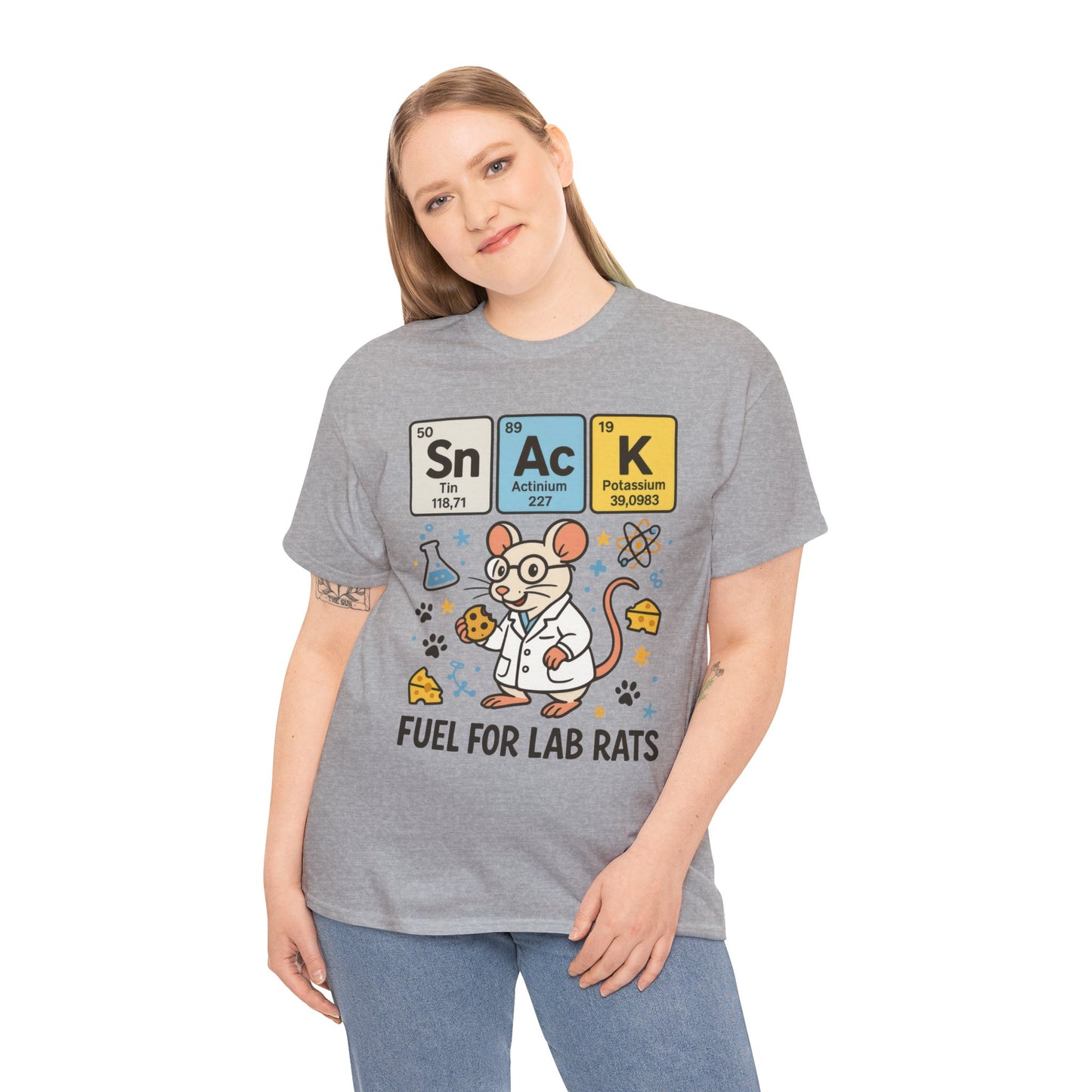 Funny Womens Science T-Shirt,Periodic Table Tee, Fuel for Lab Rats Nerdy Shirt, Gifts for STEM Lovers, Quirky Science Apparel