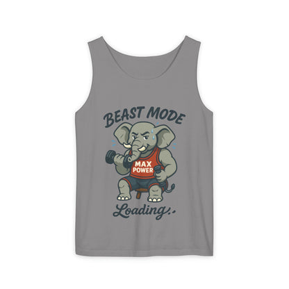 Beast Mode Elephant Gym Tank Top, Funny Workout Muscle Tank, Max Power Fitness Tank, Beast Mode Loading Mens Gym Top, Fitness Apparel