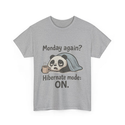 Funny Panda Hibernate Womens Tee, Cute Animal Shirt, Unisex Cotton Tee, Gift for Lazy Days, Monday Motivation T-shirt