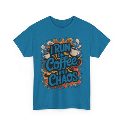 Funny Mens Coffee T-Shirt, I Run on Coffee and Chaos, Caffeinated Chaos Tee for Him, Perfect for Coffee Lovers, , Humor Tee
