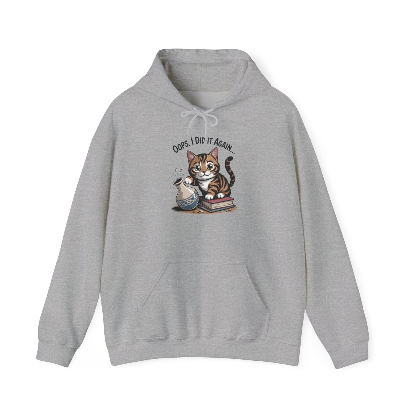 Cat Lover's Hoodie: Oops, I Did It Again, Funny Sweatshirt, Gifts for Animal Lovers, Cozy Hooded Sweatshirt, Pet Owner Apparel, Cute [...]