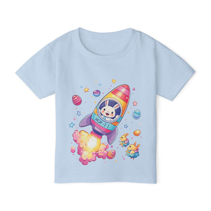 Easter Astronaut Bunny Toddler T-Shirt - Cute Rocket Bunny Space Tee for Kids, Fun Outer Space Easter Gift, Cotton Spring Shirt, Bunny Tee