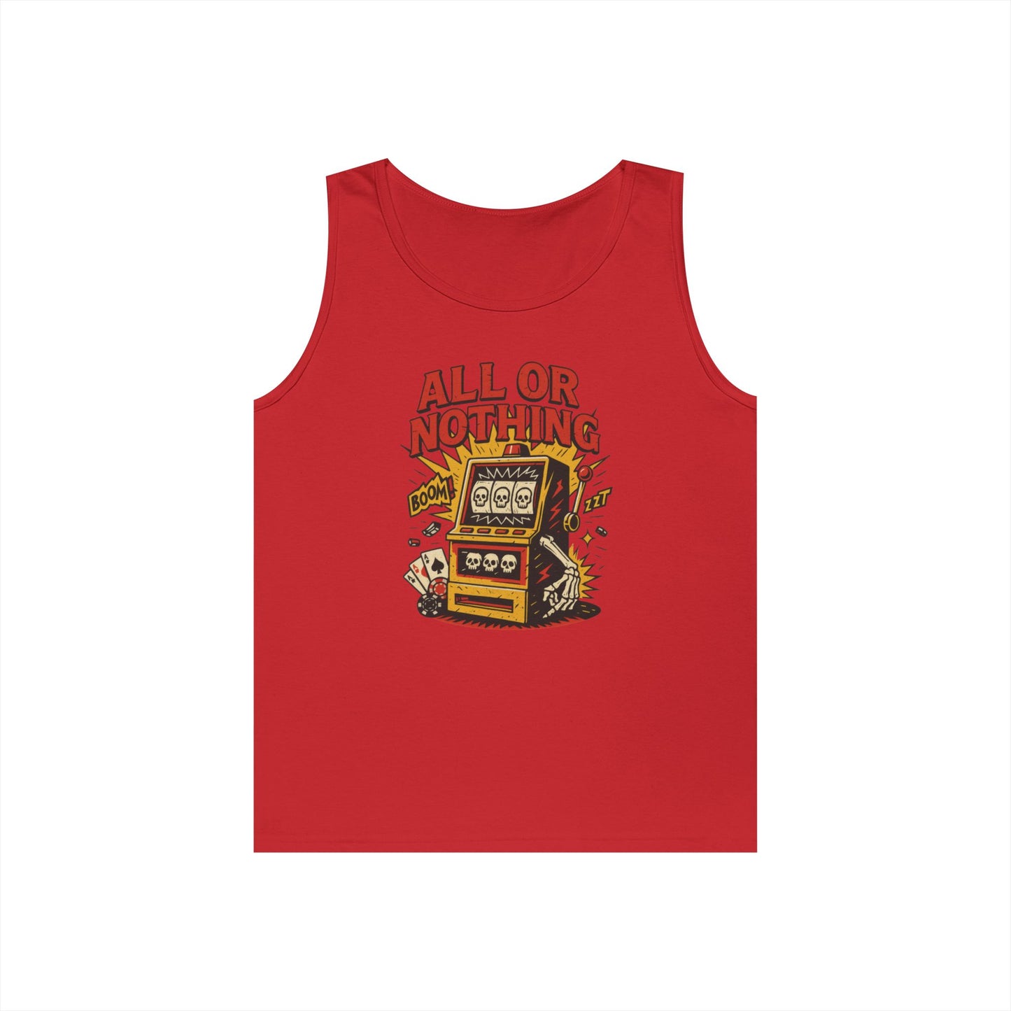 Retro Casino Vibes Tank Top, All or Nothing Design, Gift for Gamers,  Poker Lover Gift, Gaming Apparel, Slot Machine Graphic