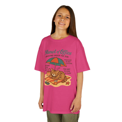 Kids Cat-Themed T-Shirt - Meowt of Office, Cute Summer Tee, Cat Lover Gift, Fun Playwear, Summer Beach Vacation Tee