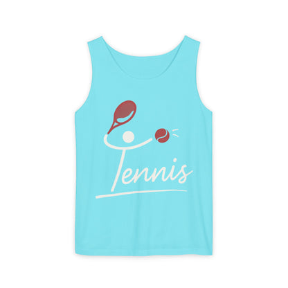 Womens Garment-Dyed Tank Top, Womens Tennis Tank Top, Cute Sports Graphic Top, Workout Gym Activewear Shirt