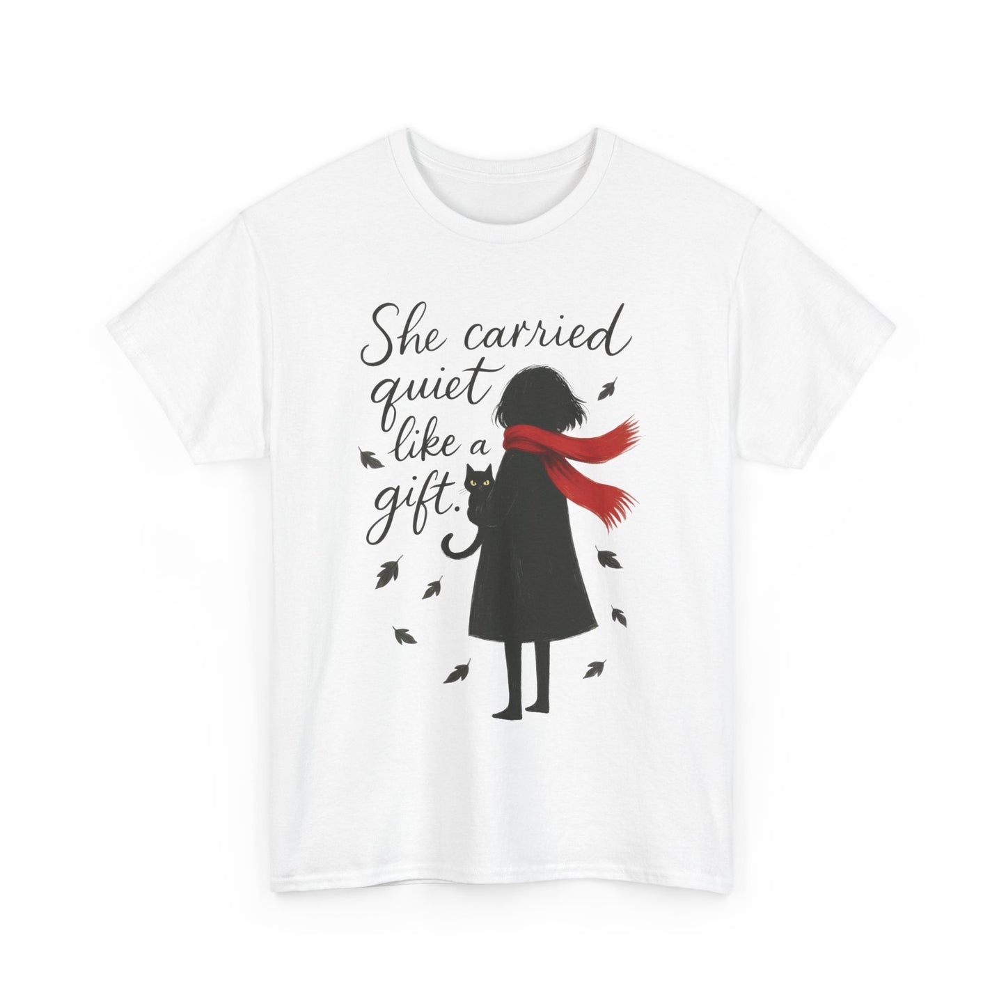 Cat Lover Womens T-Shirt, Whimsical Hand-Drawn Illustration Tee, Artistic Minimalist Gift for and Introverts, Cute Animal Apparel