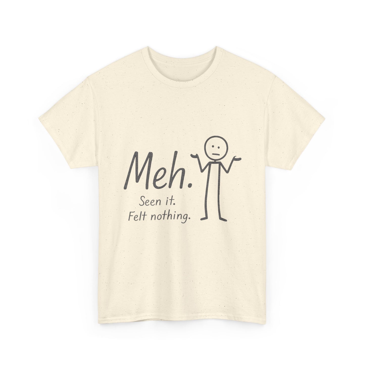 Funny Women's Heavy Cotton Tee, 'Meh' Graphic Shirt, Perfect Gift for Sarcastic Friends, Casual Wear, Birthdays, Everyday Humor, Comfy Tee