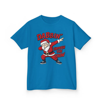 Dabbin Santa Youth Christmas T-Shirt, Funny Holiday Tee for Boys