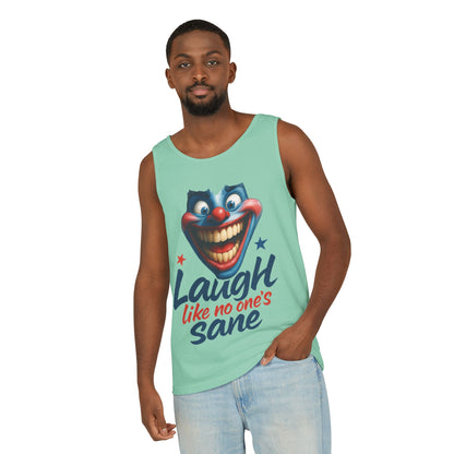 Laugh Out Loud Unisex Tank Top, Funny Graphic Top, Humor Shirt, Summer Apparel, Gift for Clowns, Party Wear