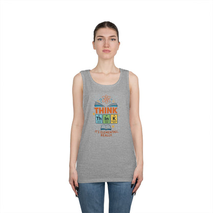 Think Tank Top for Men, Nerdy Chemistry Shirt, Periodic Table Funny Science Tank, Geeky STEM Gift for Him, Science Lovers Gift